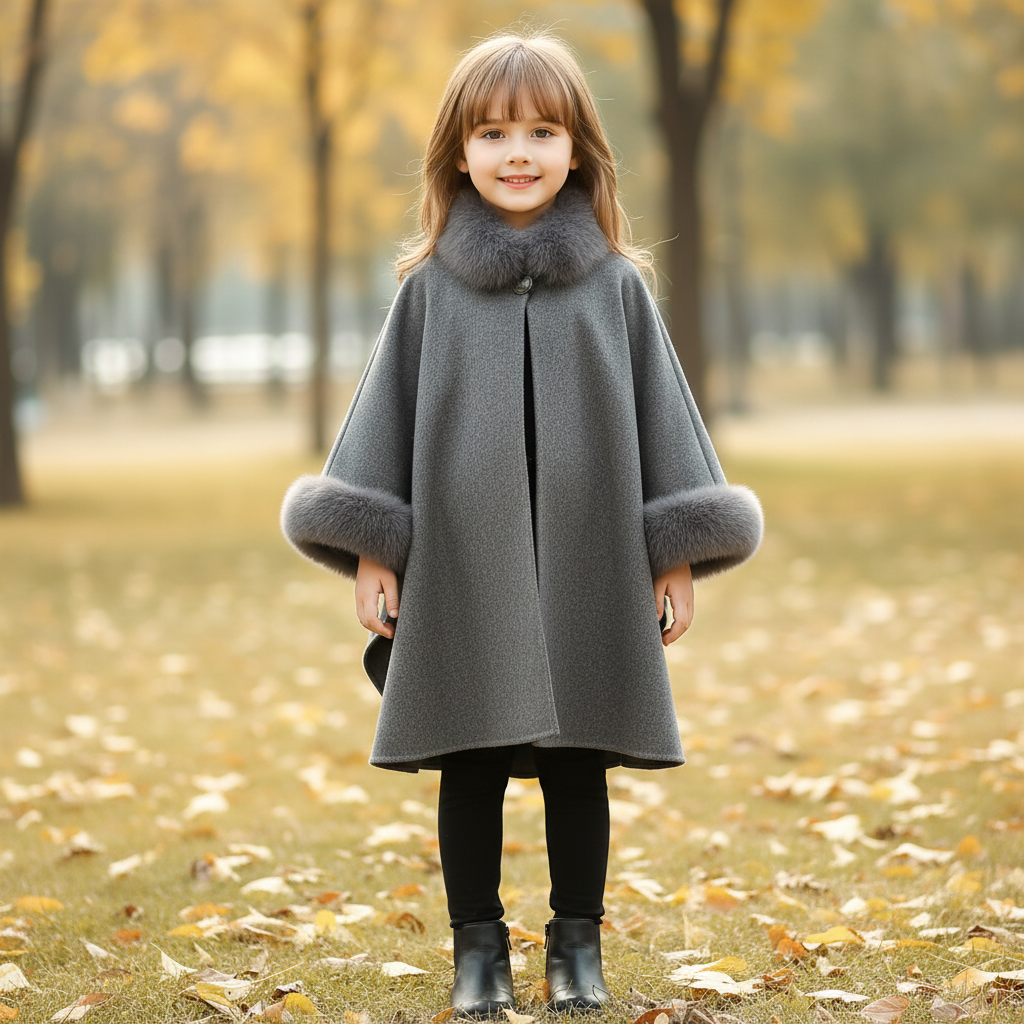 Fashion Women Jacket Casual Woollen Outwear Fur Collar Parka Cardigan Cloak Coat