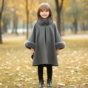 Fashion Women Jacket Casual Woollen Outwear Fur Collar Parka Cardigan Cloak Coat